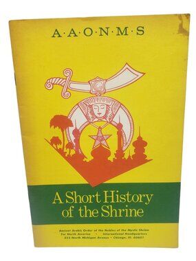 A Short History Of The Shrine Book AAONMS Vintage